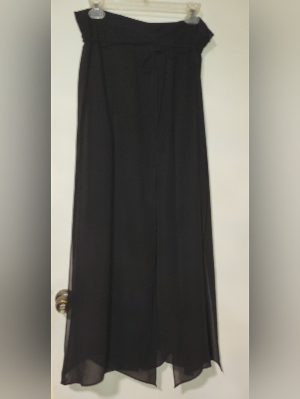 Metaphor Black Chiffon Maxi Skirt, Slits For Flowy Look